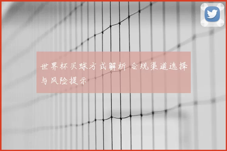 世界杯买球方式解析 合规渠道选择与风险提示